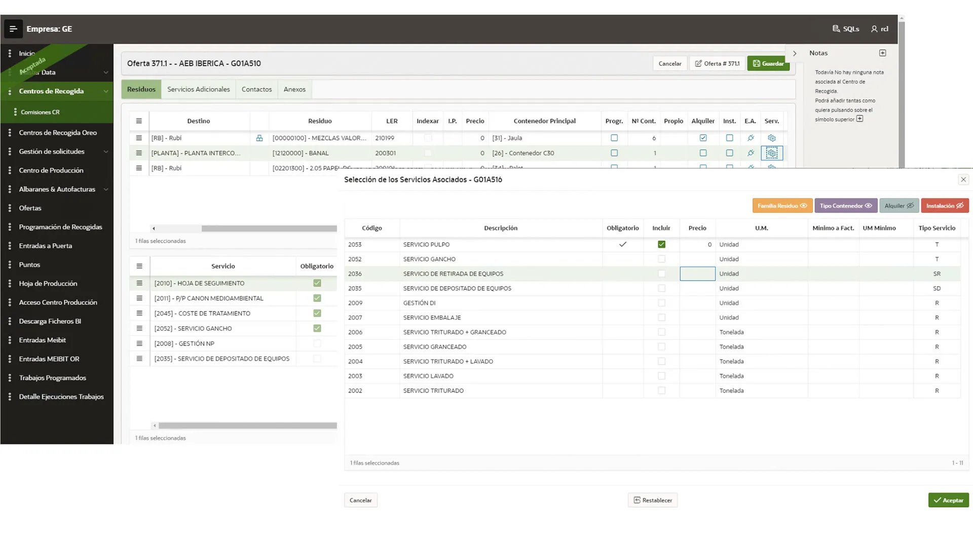 Nuevo ERP para la industria del reciclaje con Oracle APEX